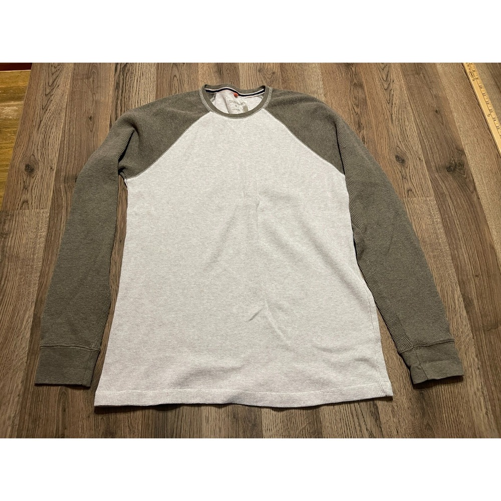Ruff Hewn Shirt, Men's Size Small, White Green, Long Sleeve